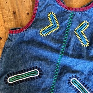 Stella McCartney Embroidered Denim Tank Sz 4